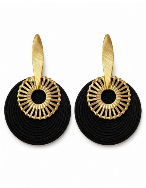 AROS BAÑADOS EN ORO GAMUZA NEGRA