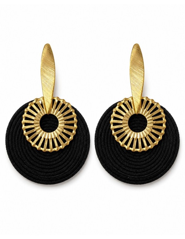 AROS BAÑADOS EN ORO GAMUZA NEGRA