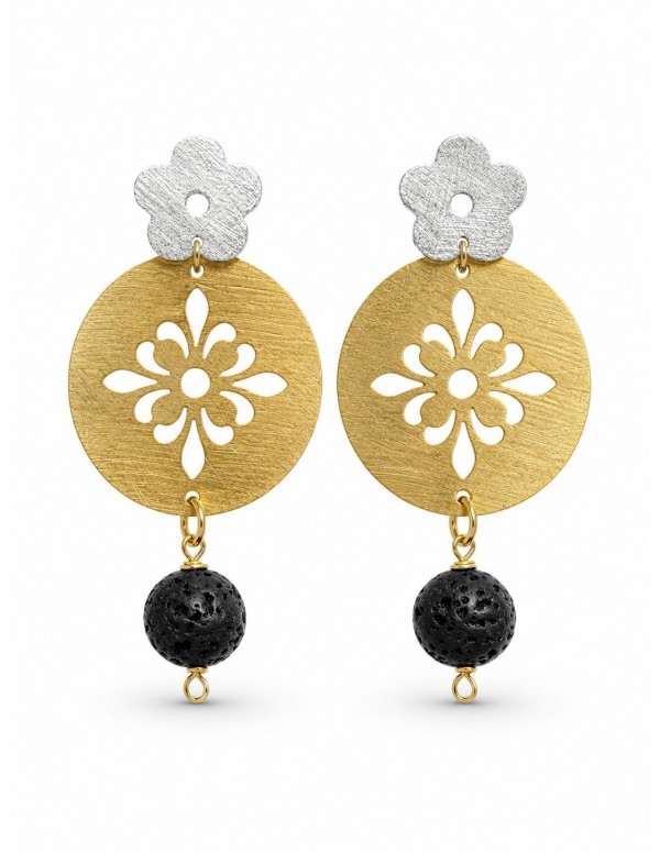AROS MANDALA BAÑADOS EN ORO Y PLATA PIEDRA...