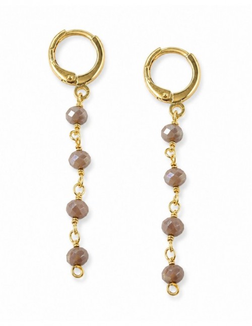 AROS BAÑADOS EN ORO CRISTAL GRIS