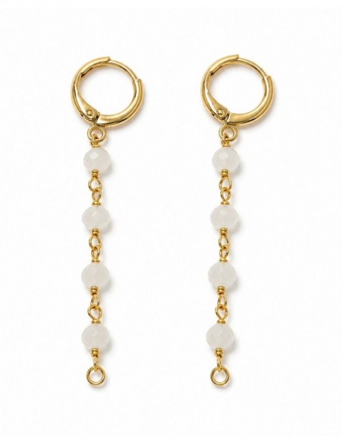 AROS BAÑADOS EN ORO CRISTAL BLANCO