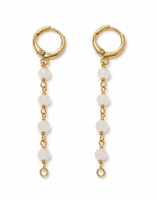 AROS BAÑADOS EN ORO CRISTAL BLANCO