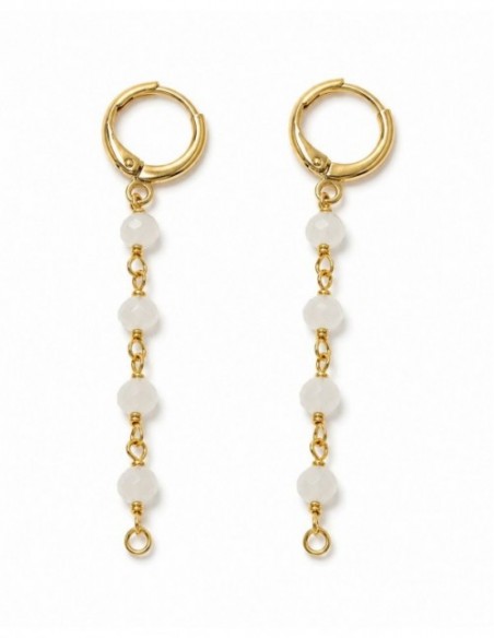 AROS BAÑADOS EN ORO CRISTAL BLANCO