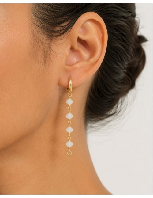 AROS BAÑADOS EN ORO CRISTAL BLANCO 2
