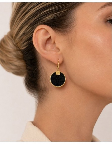 AROS BAÑADOS EN ORO GAMUZA NEGRA