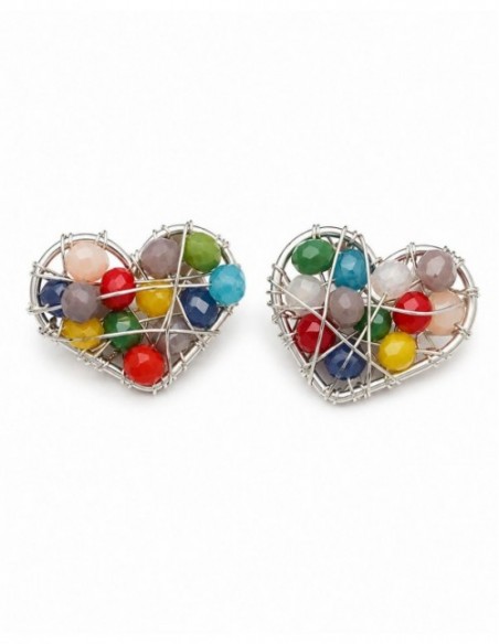AROS BAÑADOS EN PLATA CORAZON