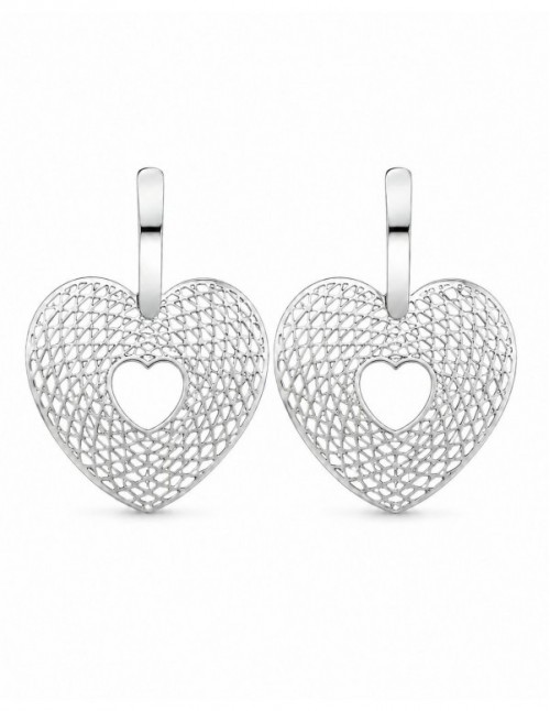 AROS BAÑADOS EN PLATA CORAZON