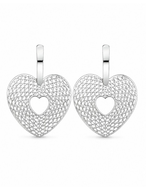 AROS BAÑADOS EN PLATA CORAZON