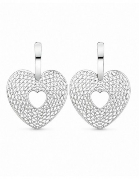 AROS BAÑADOS EN PLATA CORAZON