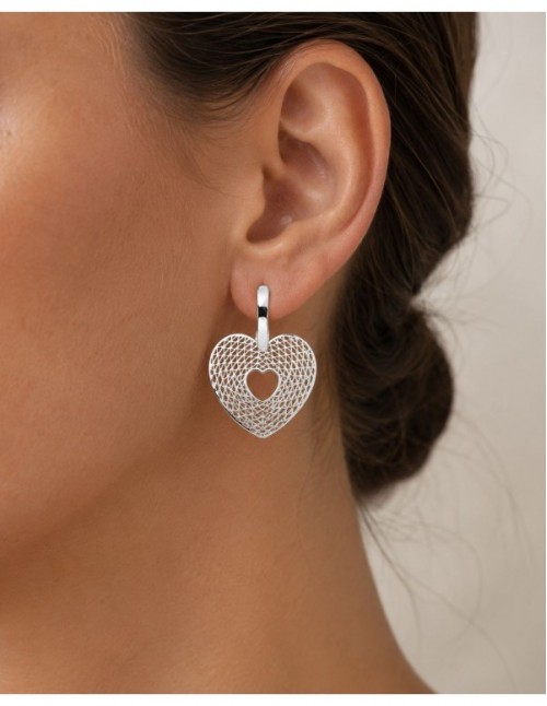 AROS BAÑADOS EN PLATA CORAZON 2