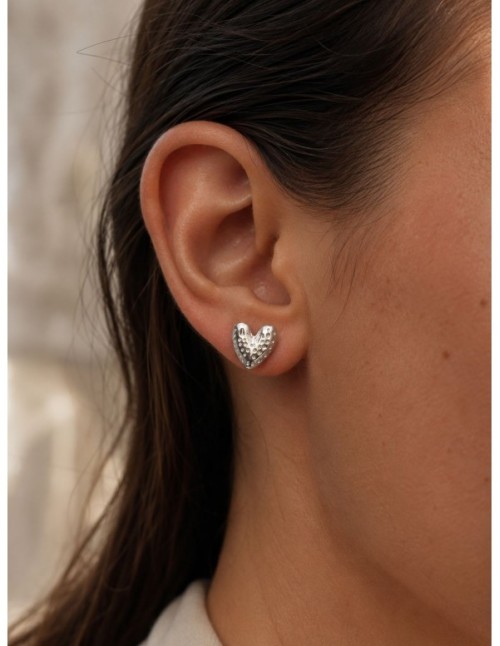 AROS BAÑADOS EN PLATA CORAZON 2