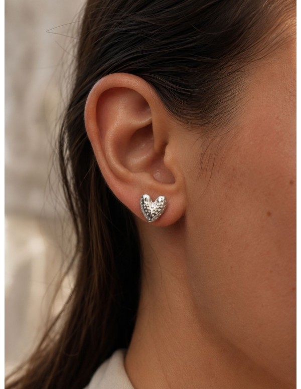 AROS BAÑADOS EN PLATA CORAZON