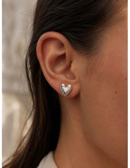 AROS BAÑADOS EN PLATA CORAZON