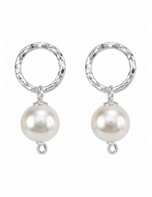 AROS BAÑADOS EN PLATA PIEDRA BLANCA