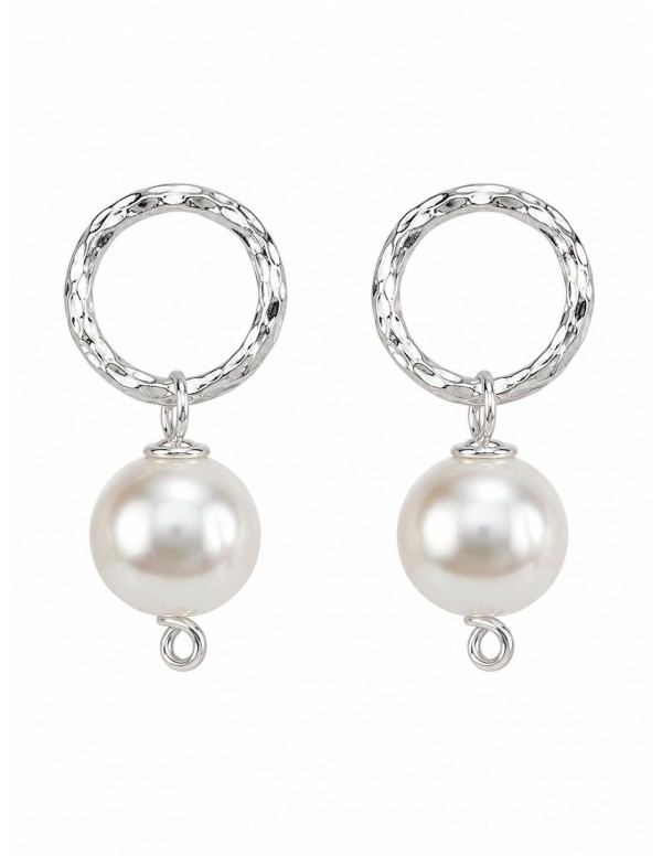AROS BAÑADOS EN PLATA PIEDRA BLANCA