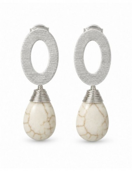 AROS BAÑADOS EN PLATA PIEDRA BLANCA