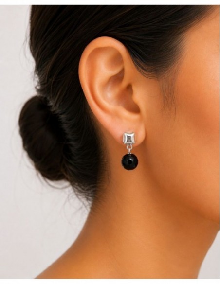 AROS BAÑADOS EN PLATA PIEDRA AZUL
