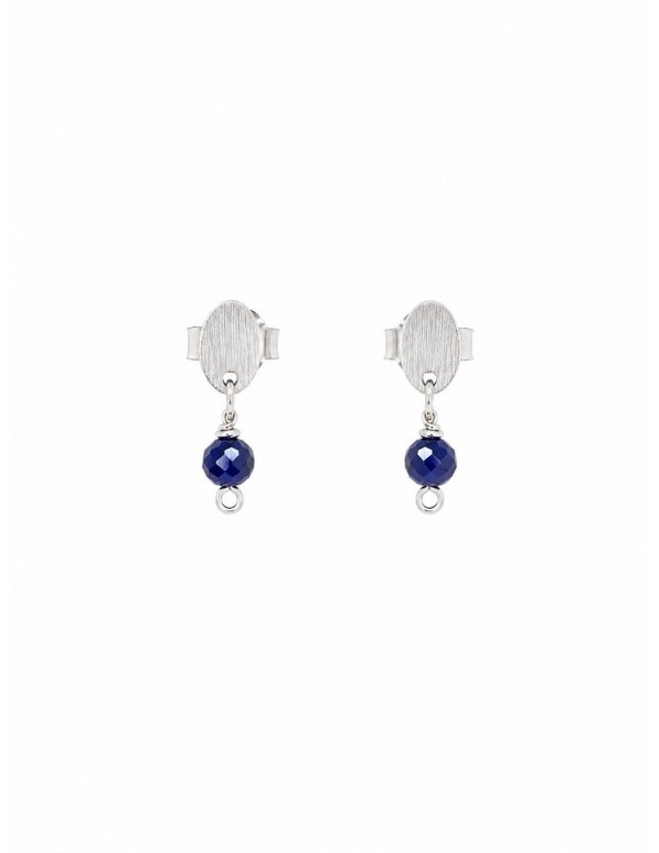 AROS BAÑADOS EN PLATA PIEDRA AZUL