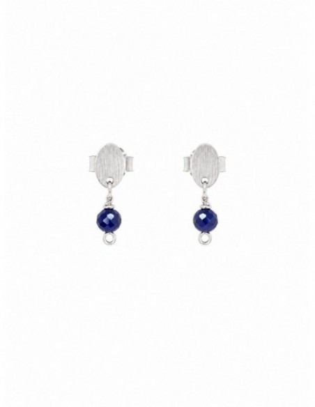 AROS BAÑADOS EN PLATA PIEDRA AZUL