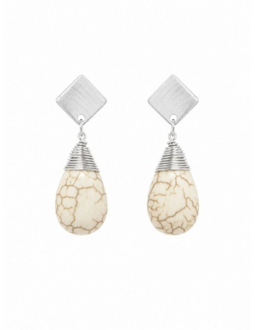 AROS BAÑADOS EN PLATA PIEDRA BLANCA