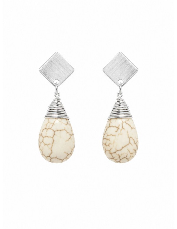 AROS BAÑADOS EN PLATA PIEDRA BLANCA