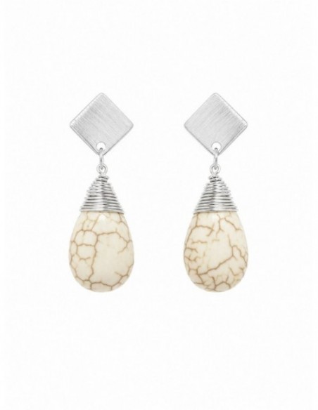 AROS BAÑADOS EN PLATA PIEDRA BLANCA