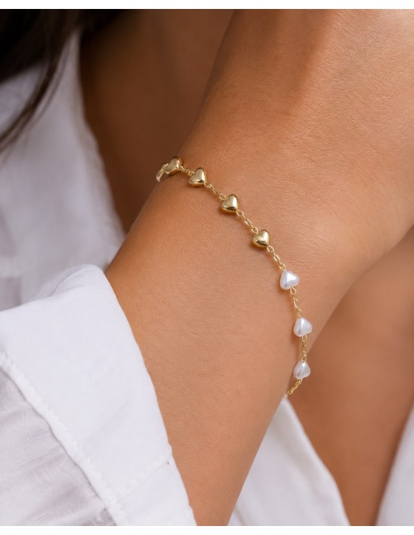 PULSERA BAÑADA EN ORO CORAZON