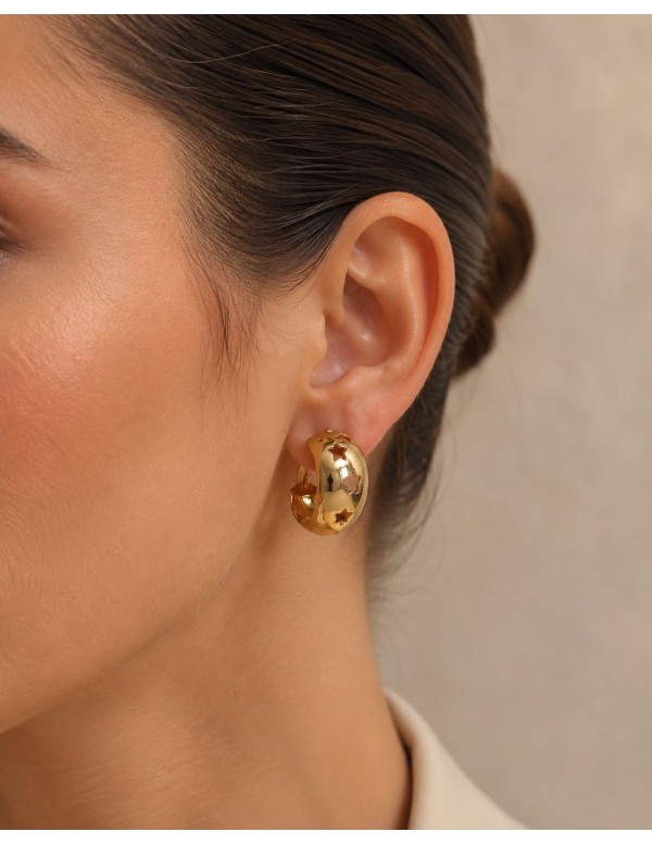 AROS BAÑADOS EN ORO ARGOLLA ESTRELLA
