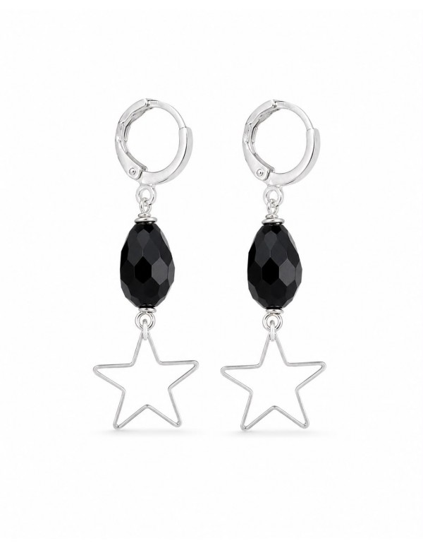 AROS BAÑADOS EN PLATA CRISTAL NEGRO