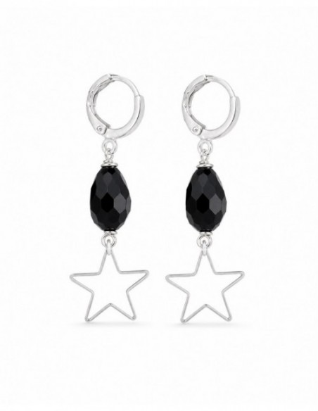 AROS BAÑADOS EN PLATA CRISTAL NEGRO