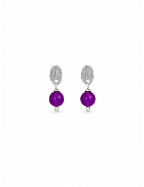 AROS BAÑADOS EN PLATA PIEDRA MORADA