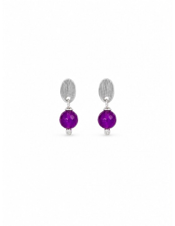 AROS BAÑADOS EN PLATA PIEDRA MORADA