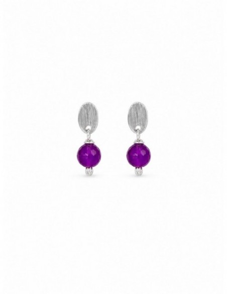 AROS BAÑADOS EN PLATA PIEDRA MORADA