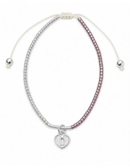 PULSERAS BAÑADAS EN PLATA CORAZON