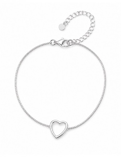PULSERAS BAÑADAS EN PLATA CORAZON