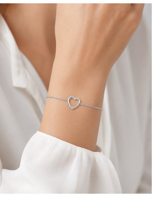 PULSERAS BAÑADAS EN PLATA CORAZON 2