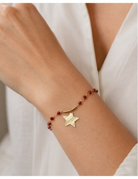 PULSERAS BAÑADAS EN ORO CRISTALES ROJOS