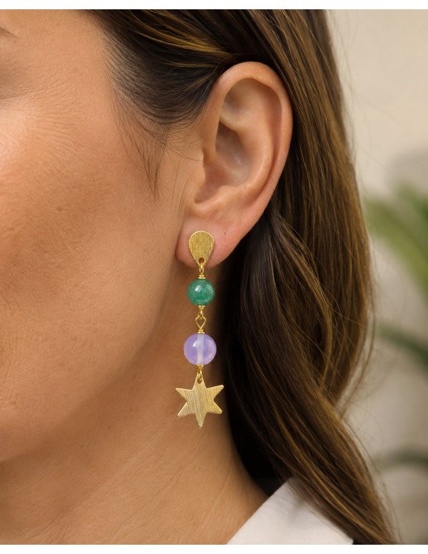 AROS BAÑADOS EN ORO ESTRELLA