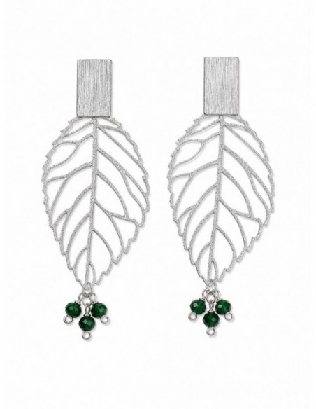 AROS BAÑADOS EN PLATA CRISTALES VERDES