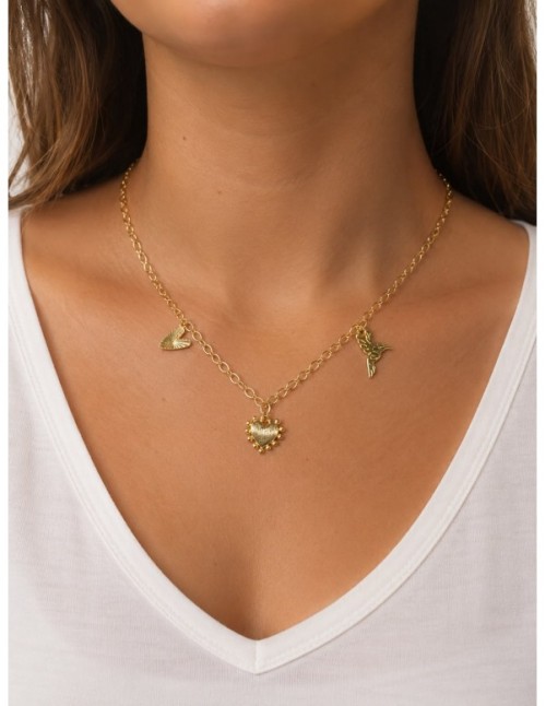 COLLAR BAÑADO EN ORO CORAZON 2