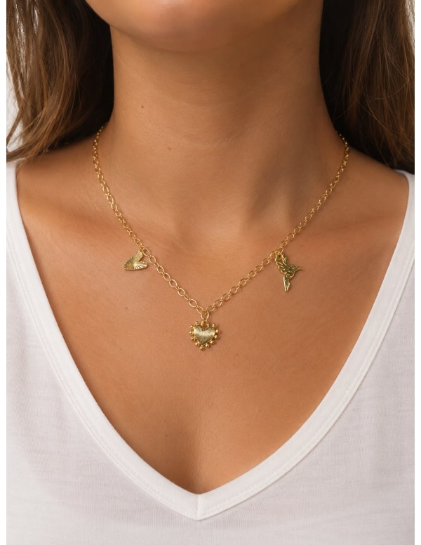 COLLAR BAÑADO EN ORO CORAZON