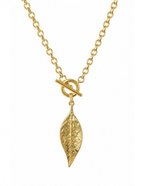 COLLAR BAÑADO EN ORO HOJAS