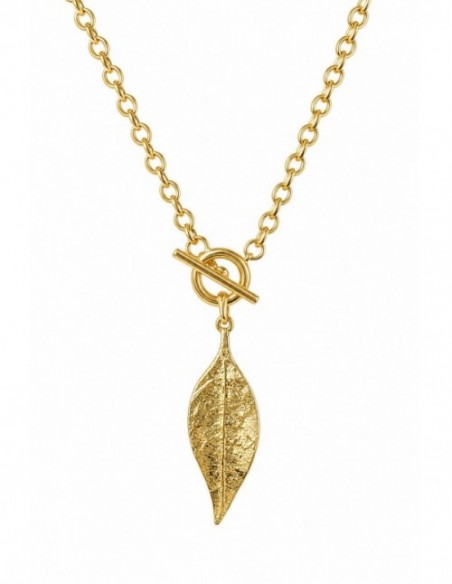COLLAR BAÑADO EN ORO HOJAS