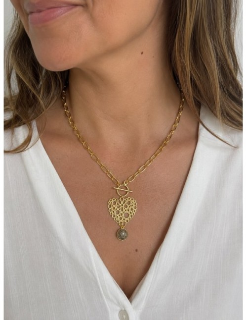 COLLAR BAÑADO EN ORO CORAZON 2