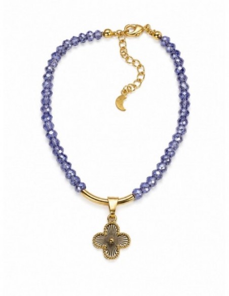 PULSERA BAÑADA EN ORO PIEDRA AZUL