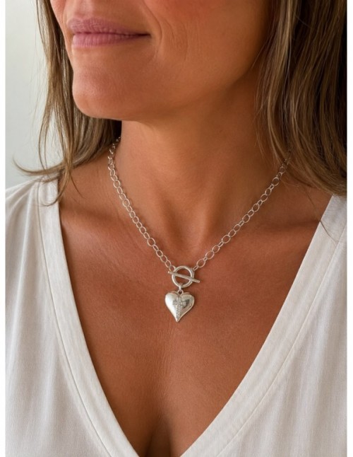 COLLAR BAÑADO EN PLATA CORAZON 2