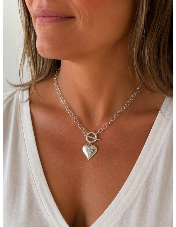 COLLAR BAÑADO EN PLATA CORAZON