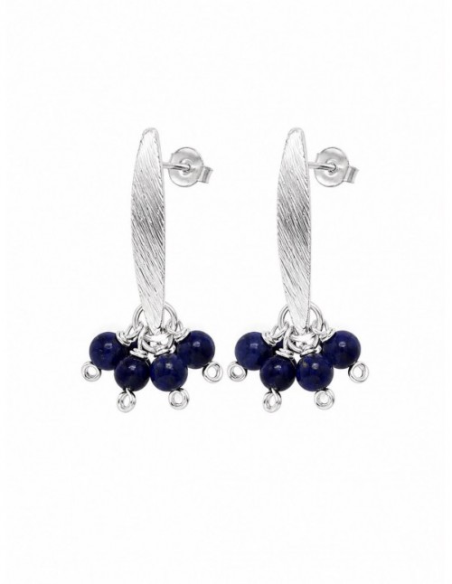 AROS BAÑADOS EN PLATA PIEDRAS AZULES
