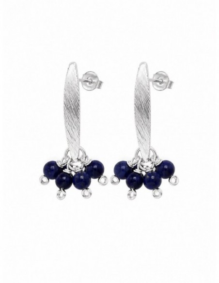 AROS BAÑADOS EN PLATA PIEDRAS AZULES