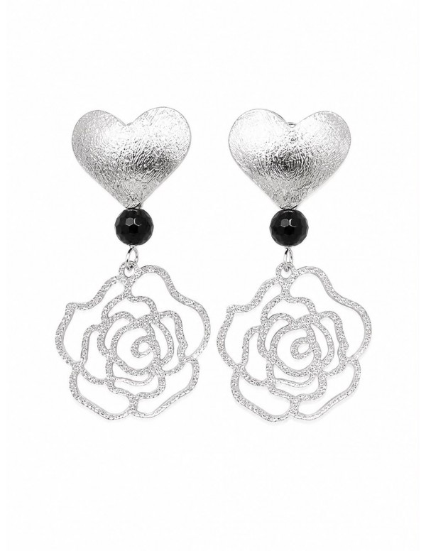 AROS BAÑADOS EN PLATA PIEDRA NEGRA